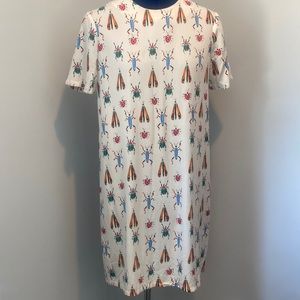 Bug patterned shift dress